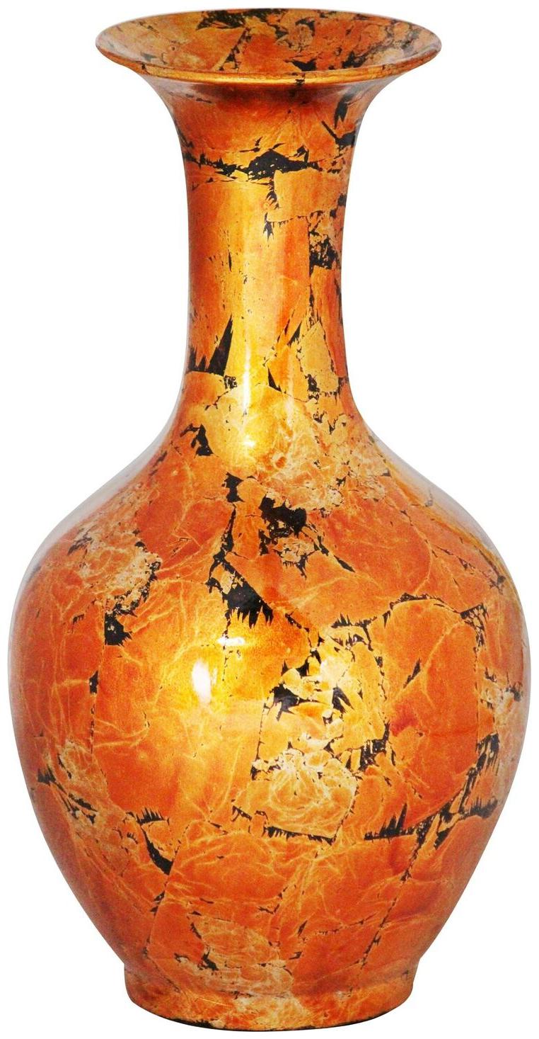 

Copper Long Neck Trumpet Decantor Vase Brown Black