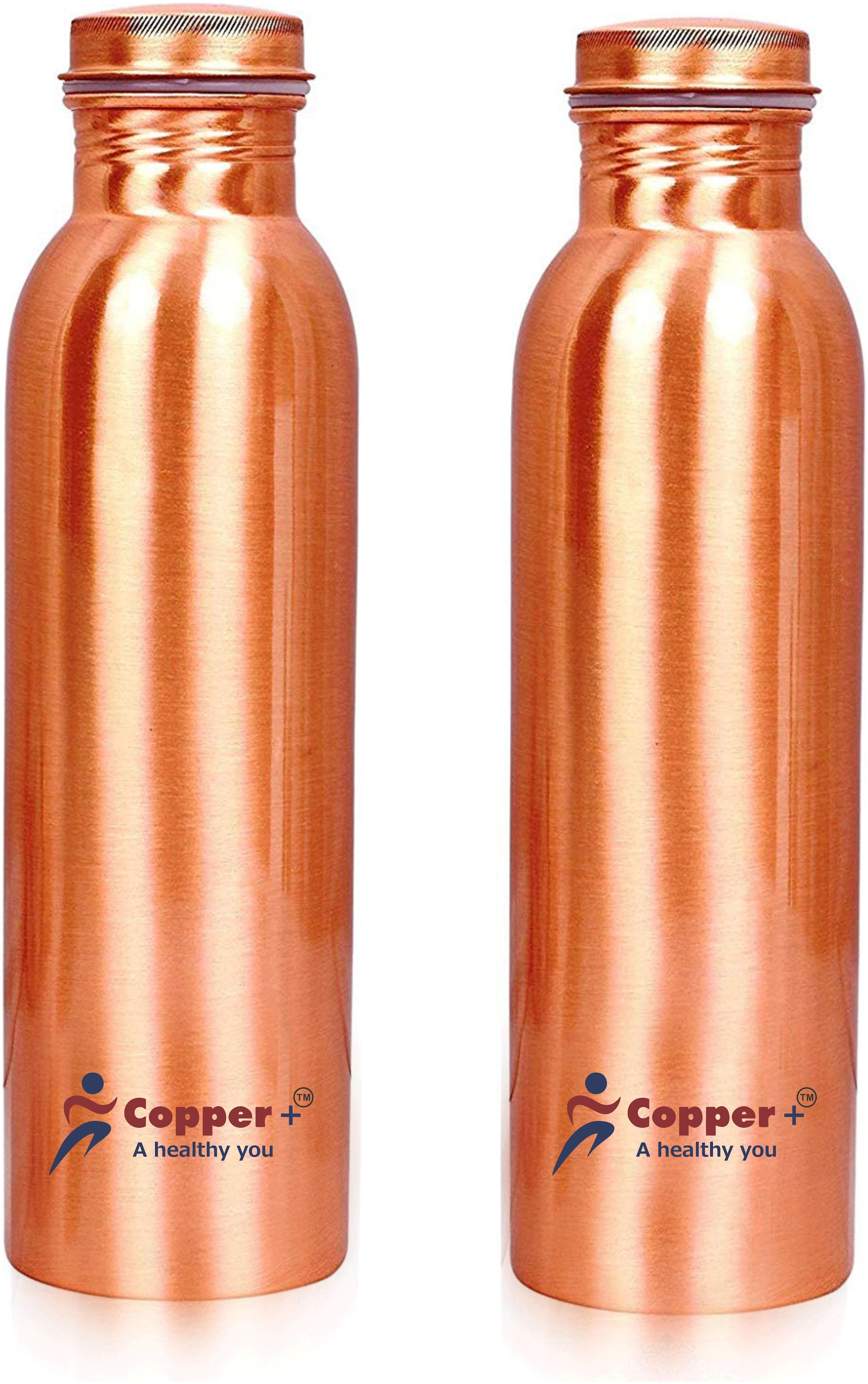 

Copper Plus Copper Copper Water Bottle ( 1000 ml Set of 2 )