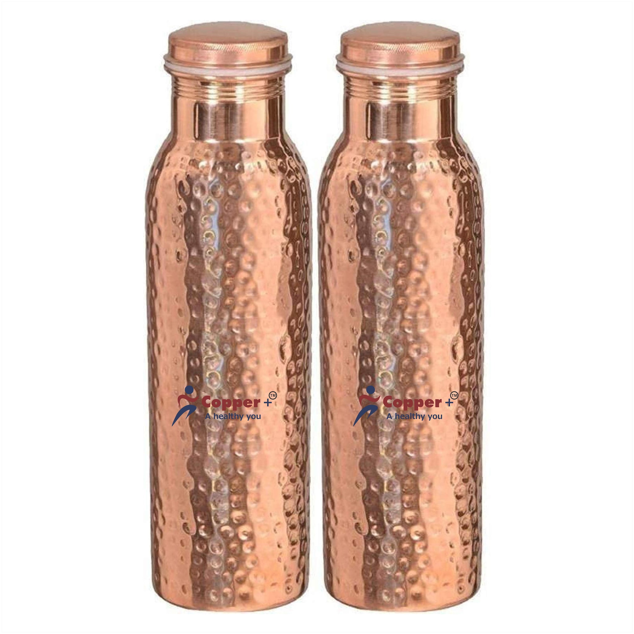 

Copper Plus Copper Copper Water Bottle ( 1000 ml Set of 2 )