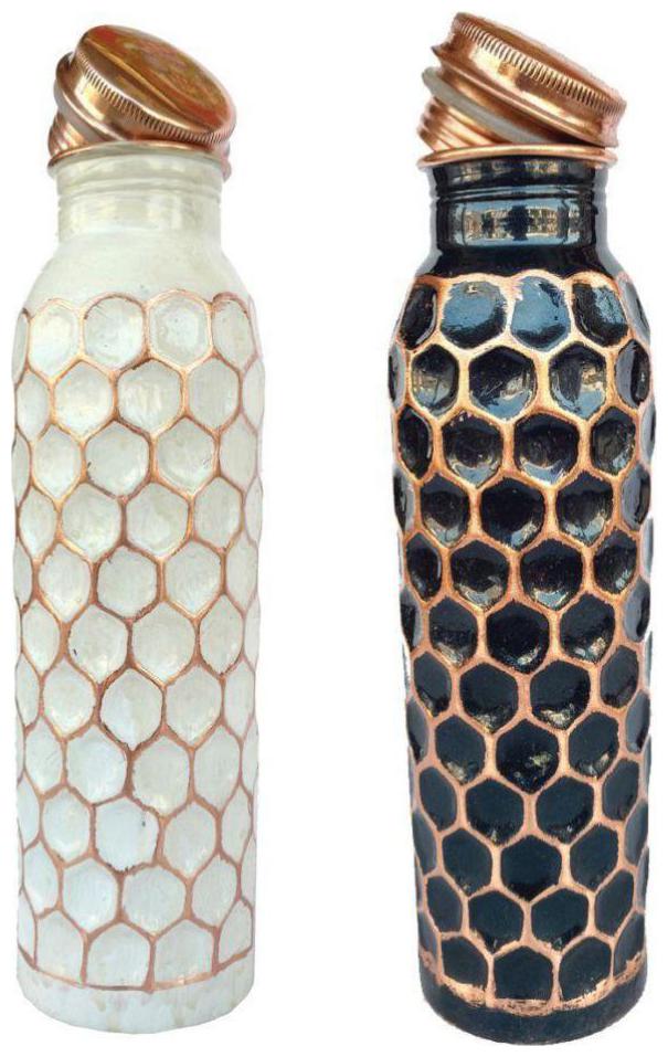 

Rastogi Handicrafts Copper Multi Water Bottle ( 900 ml Set of 2 )