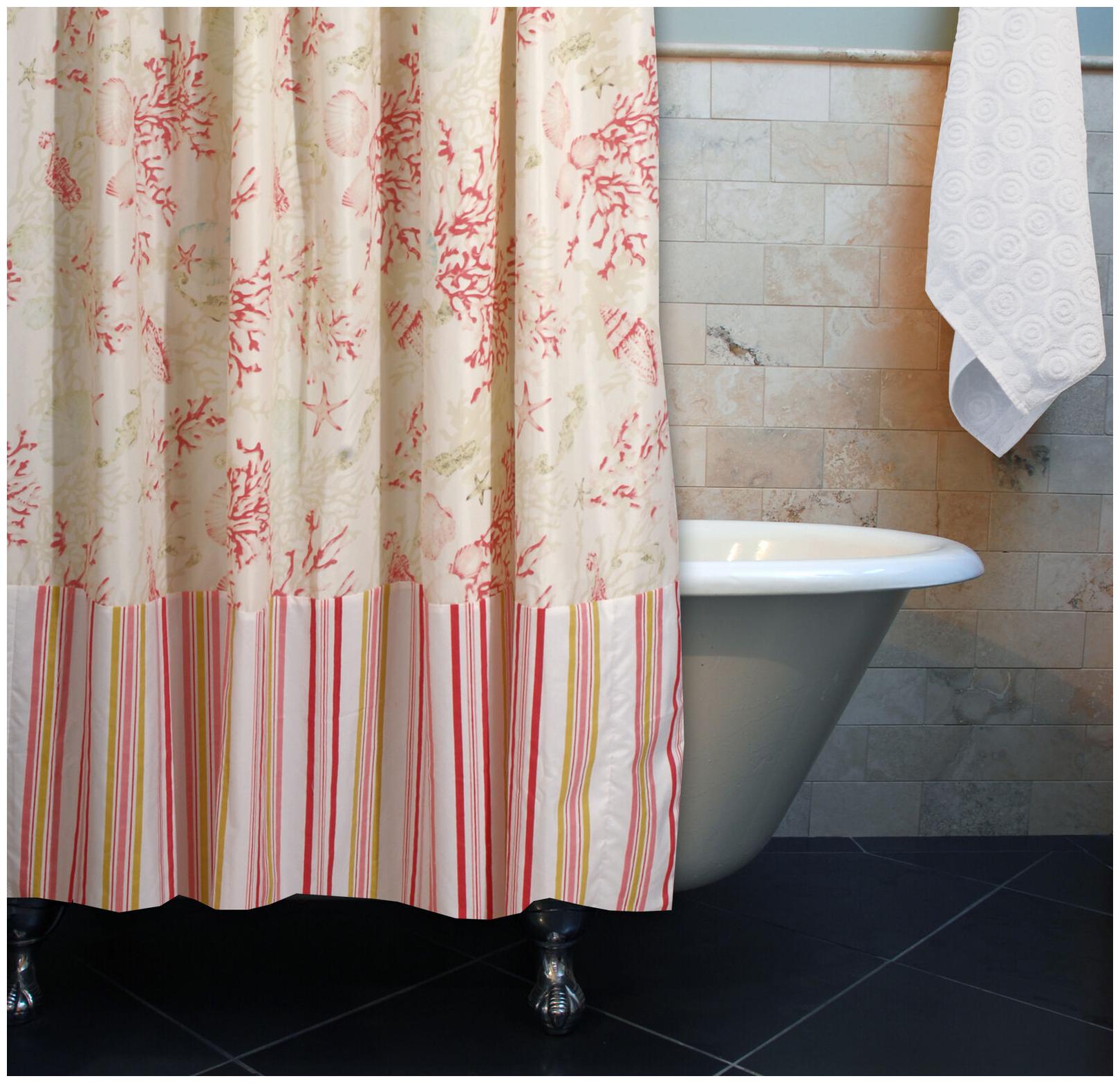 

CoralRedBathShower Curtain Red