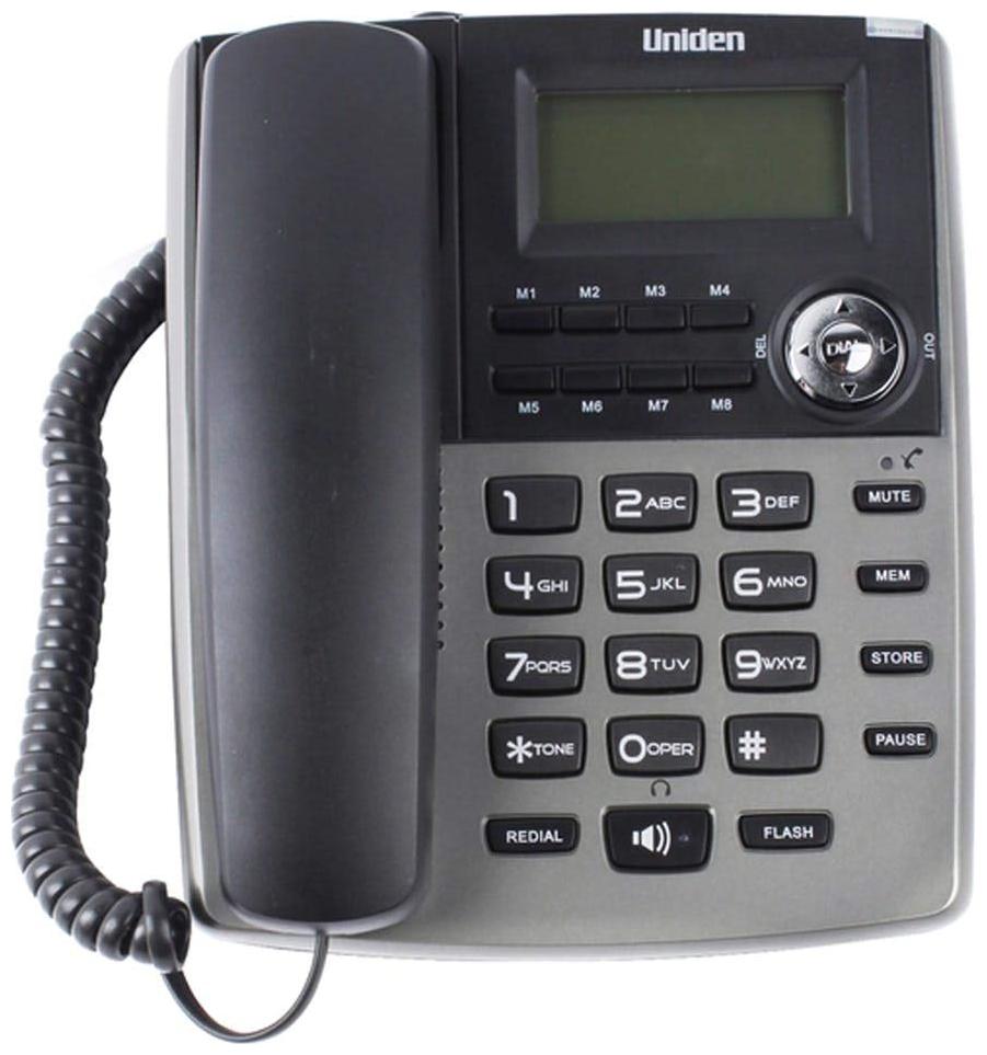 

Corded Landline Phone Uniden As7401 Grey With Speakerphone Caller Id