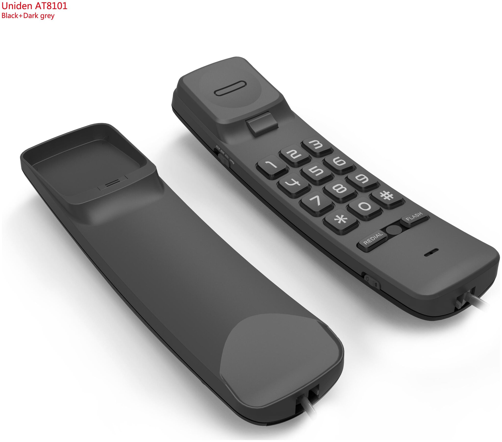 

UNIDEN AT8101 Black Grey Corded LANDLINE Phone Wall MOUNTABLE
