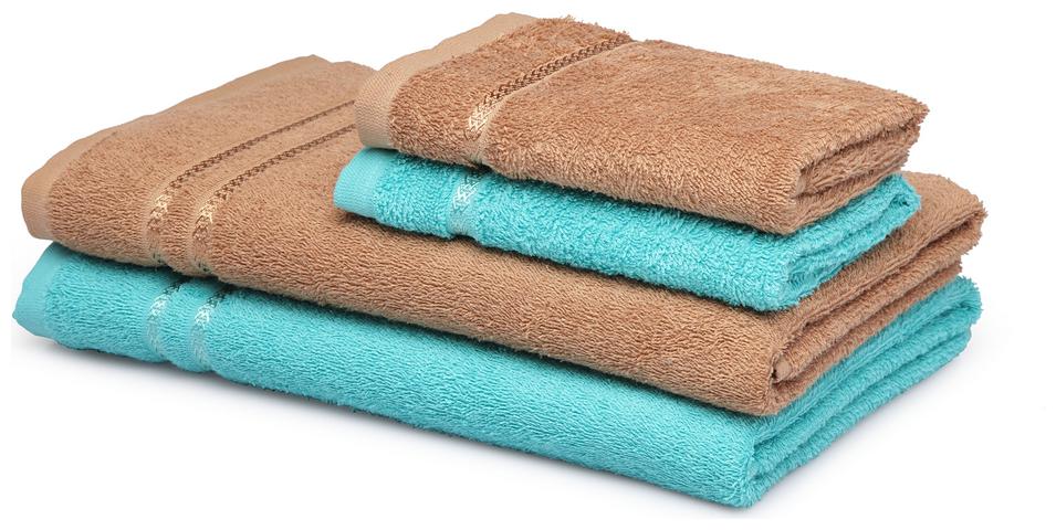 

CORE Designed by Spaces 380 GSM GSM Cotton Bath Towel ( 4 Pieces Turquoise Beige )