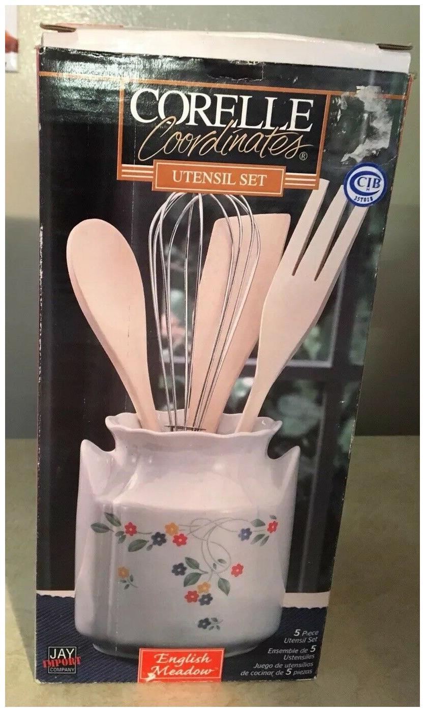 

Corelle Coordinates 5 Piece Utensil Set English Meadow New Old Stock