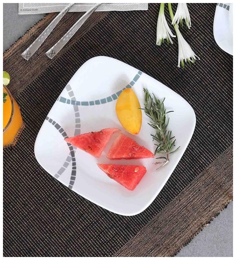 

Corelle Mosaic Bands Sq Medium Plate Pack of 6