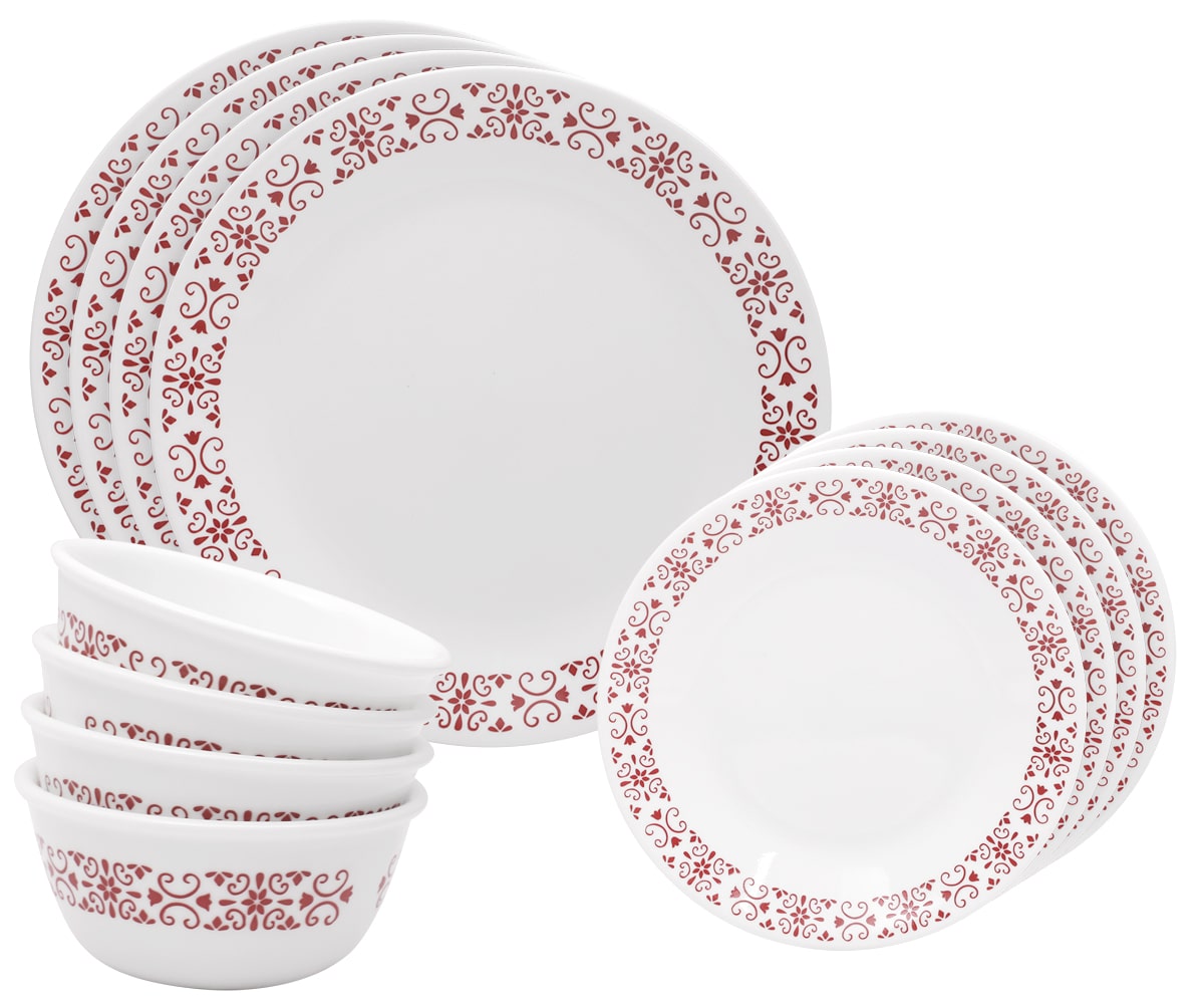 

Corelle Red Trellies 12 pcs Dinner Set