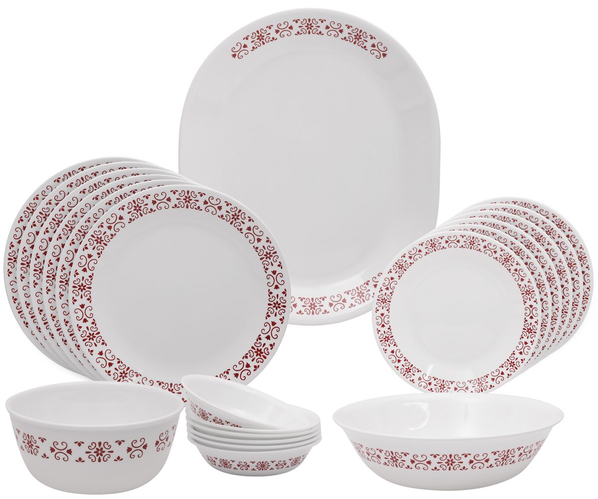 

Corelle Red Trellies 21 pcs Dinner Set