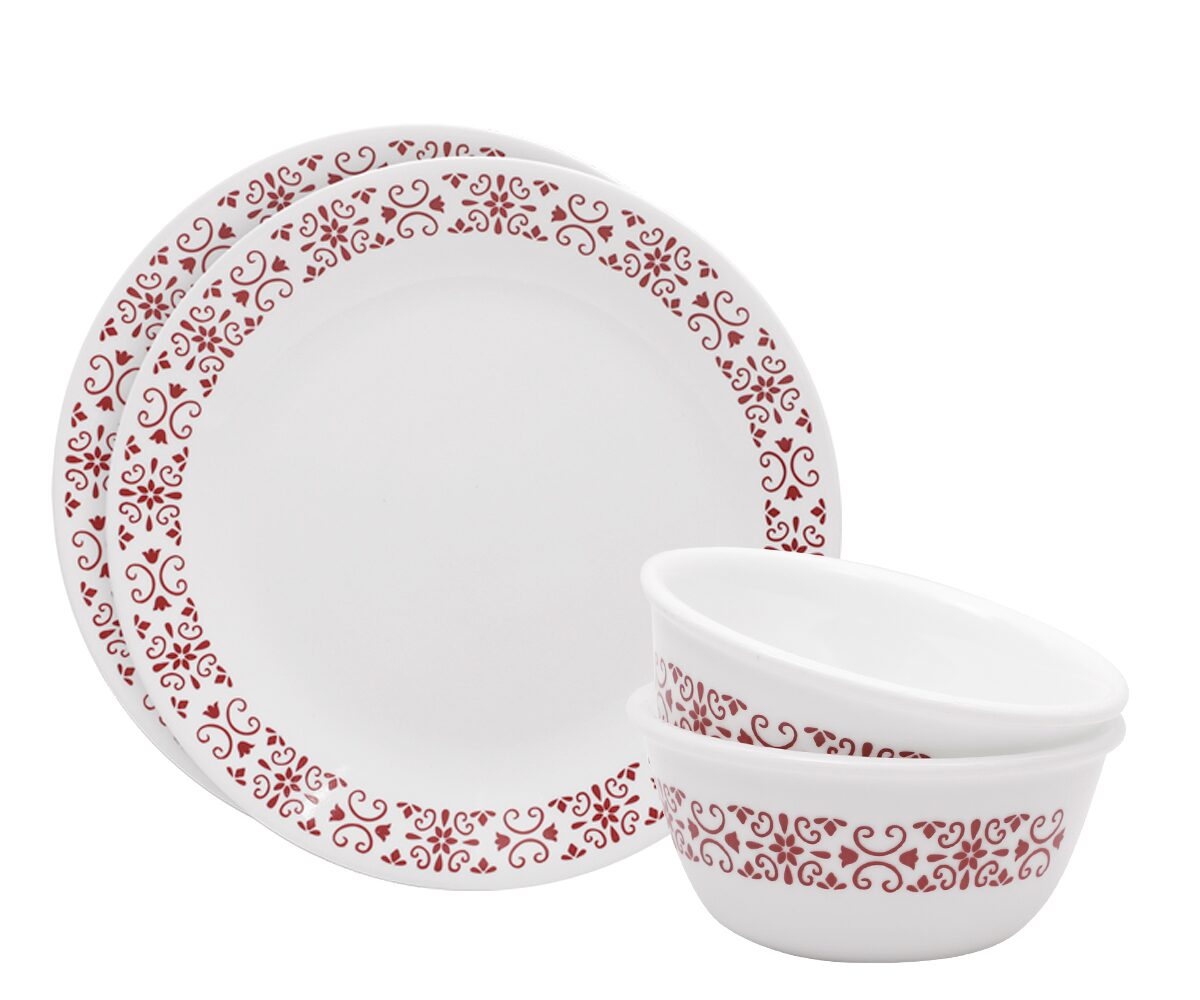 

Corelle Red Trellies 4 Pieces Dinner Set