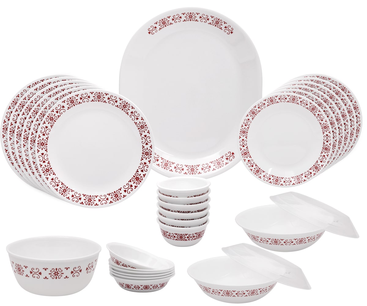 

Corelle Red Trellies 30 pcs Dinner Set