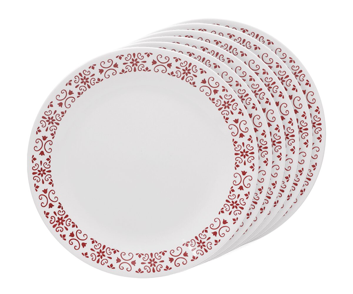 

Corelle Red Trellies Dinner Plate Set 26cm Set of 6