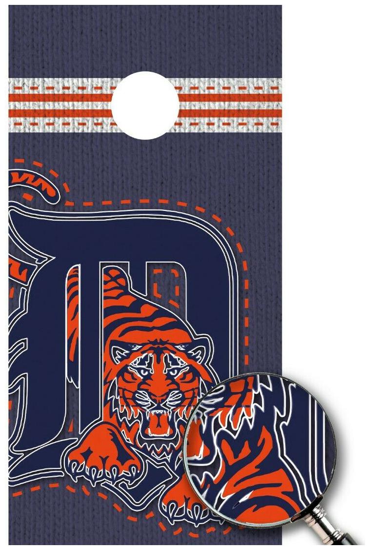 

Detroit Tigers Cornhole Boards Decal Sticker Smooth Wrap Custom Vinyl M2234