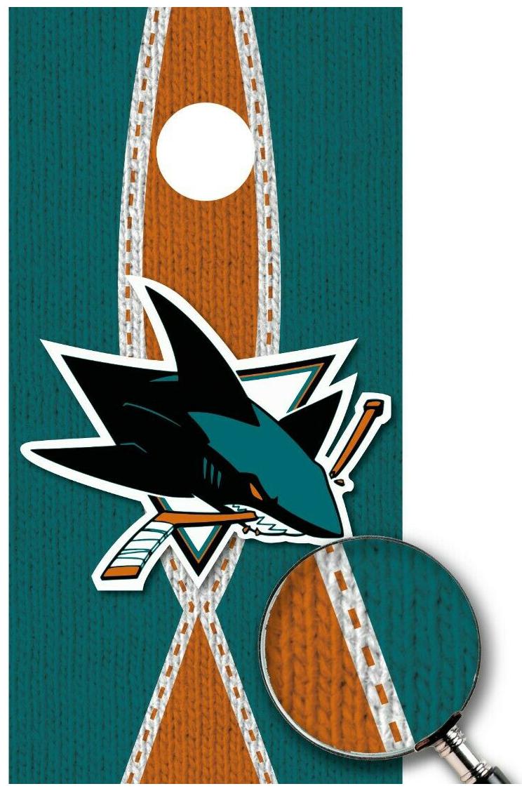 

San Jose Sharks Cornhole Boards Decal Sticker Wrap Custom Vinyl Single M2226