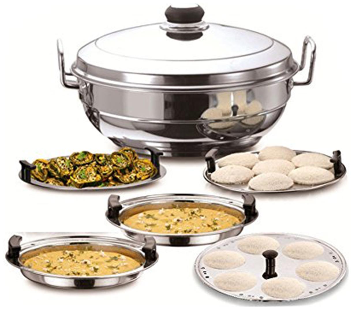 

Corporate Overseas Sandwitch Bottom Multi Kadai Idli Cooker Idli Maker