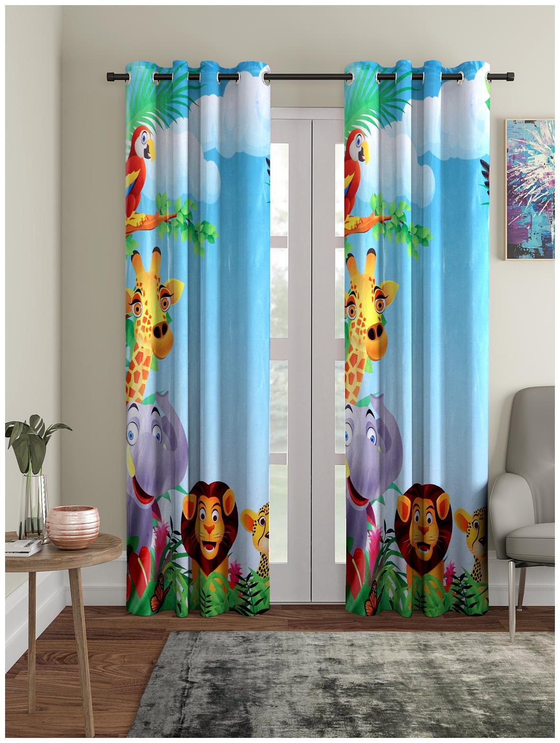 

Cortina Polyester Long Door Semi Transparent Multi Regular Curtain ( Eyelet Closure Kids )