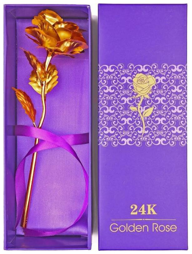 

Cos theta 24k Golden Rose Gold dipped Foil Plated Kunstbloemen Wedding Decoration Artificial Flower Gift Set