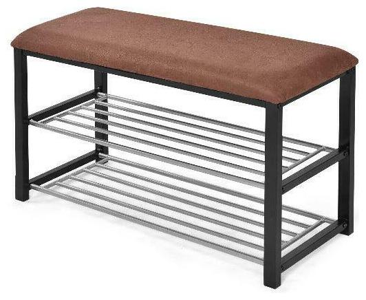 

Costway 2 Tier Shoe Storage Rack Bench Shelf Soft Seat Stool Organizer Entryway
