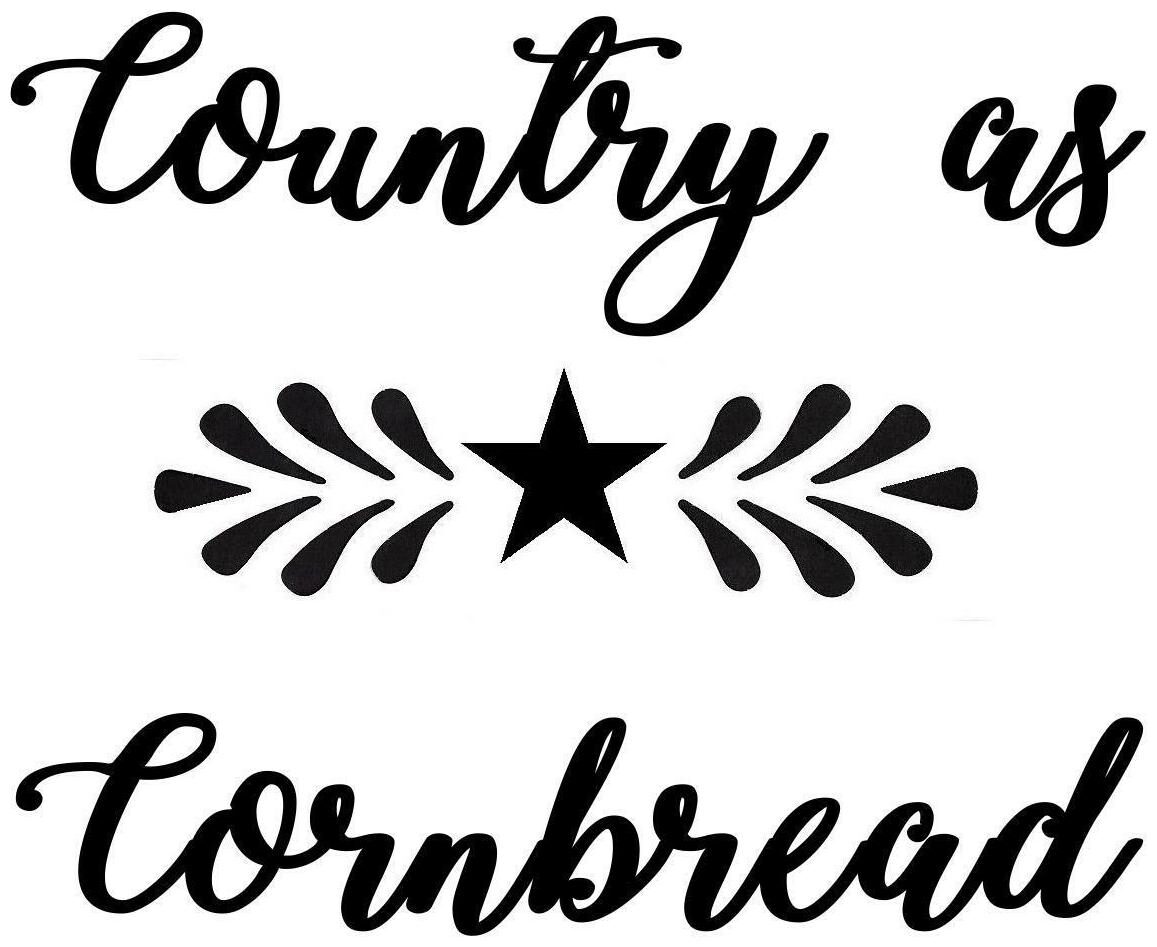 

COUNTRY AS CORNBREAD Vinyl Wall Art Sticker Decal Home Prim Country Rustic Decor