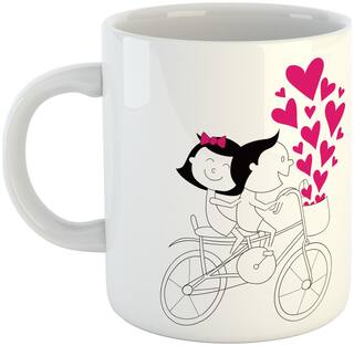 Couple Cycling Mug - Love Couple Mug - Gift for Couple Ceramic Mug by AshvahTM - Mug-1667