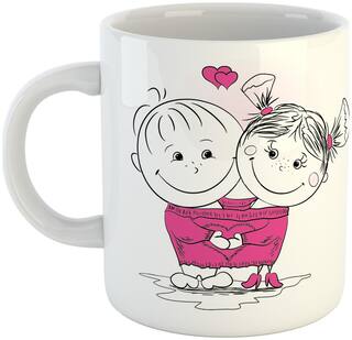 Couple Wearing One T Shirt Mug - Love Couple;Romancing Couple;Lovely Couple Mug Mug-1666