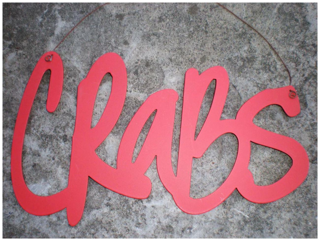 

CRABS METAL SIGN Nautical Seaside Beach House Crab Restaurant Home Decor