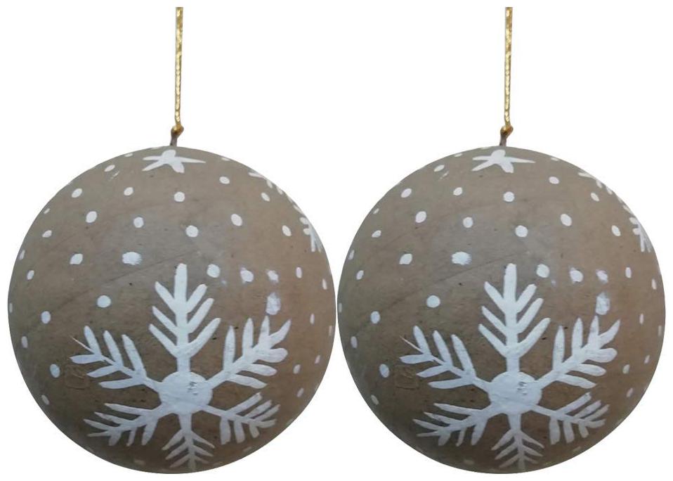 

CraftDarbar Handcrafted Paper Mache Decorative Hanging Ball Ornament (4 Set of 2)