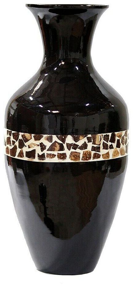 

Crafted Classic Large Water Jug Spun Bamboo Vase Brown Black