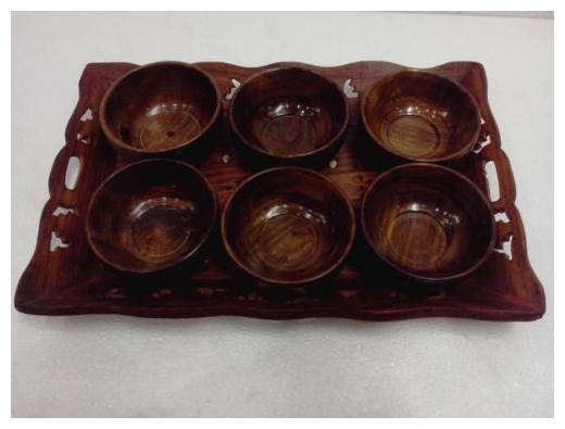

CraftShoppe Wooden 6 Bowl with serving Tray