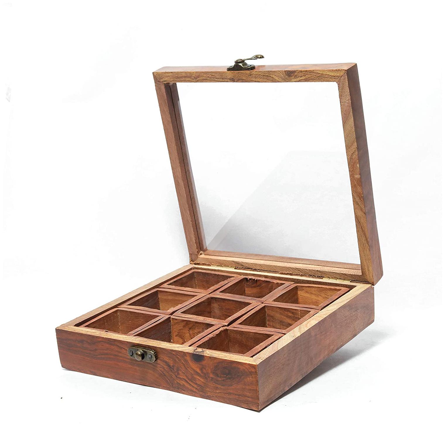 

Craftshoppee Wooden Handicrafts Wooden Multipurpose Utility Table Top Spice Box