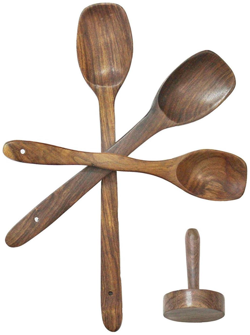

CraftShoppee Spoon Set For Kitchen Wooden Spatula with masher