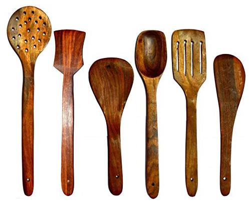 

CraftShoppee Wooden Skimmer Spoons (Brown) - Set of 6