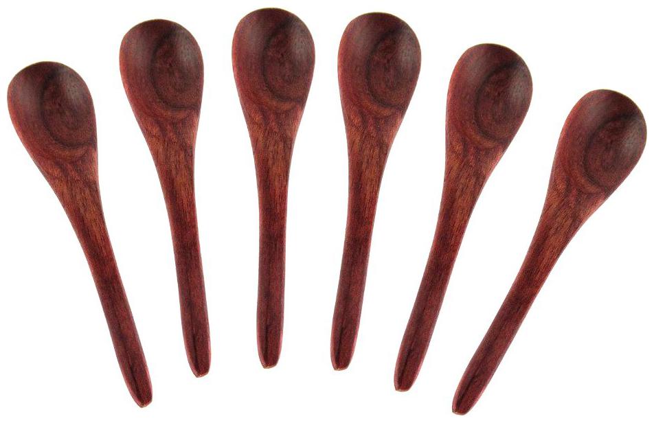 

CraftShoppee Premium Sheesham Wooden Salt Masala Tea Coeffe Spoon (Set of 6) - Small Wooden Serving Spoons Condiments Salts