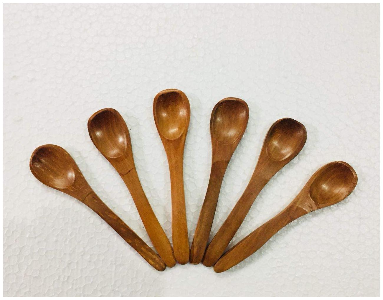 

CraftShoppee Wooden Handcrafted Small Tea Spoons-Set of 6
