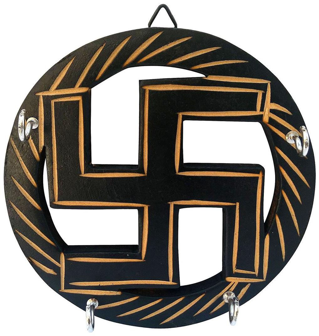 

CraftShoppee Wooden Key Hanger Wall Hanging D cor SwastiK
