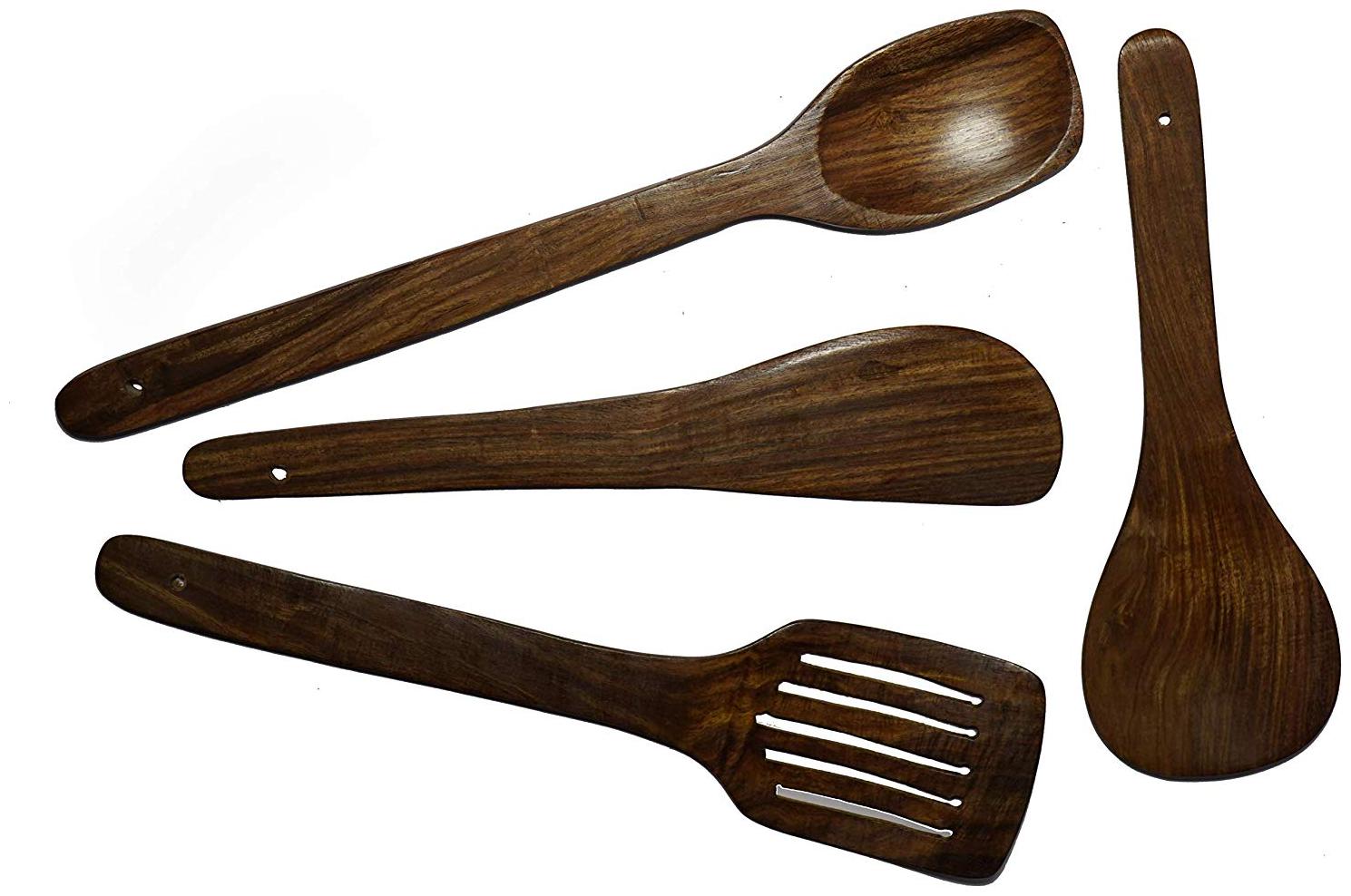 

CraftShoppee Cooking Spoon (Brown) -Set of 4