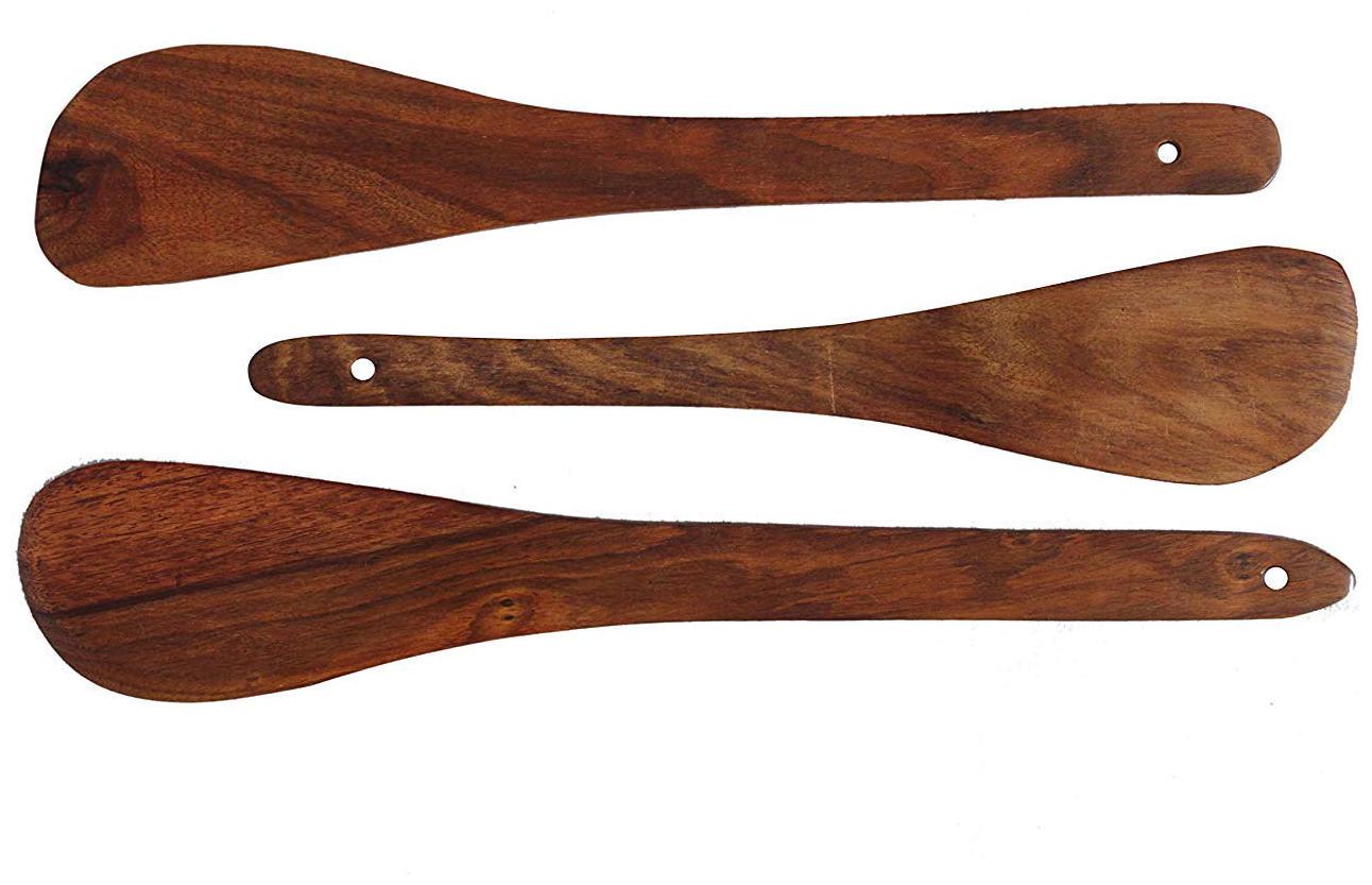 

CraftShoppee Wooden Handmade Spatula Ladle Spoon Set of 3