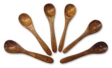 

CraftShoppee Wooden Tea Small Tea Spoons for Your Kitchen (Set of 6)