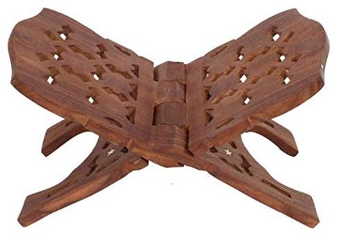 

CraftShoppee Book Reading Stand Wooden Hand Carved Holy Book Stand