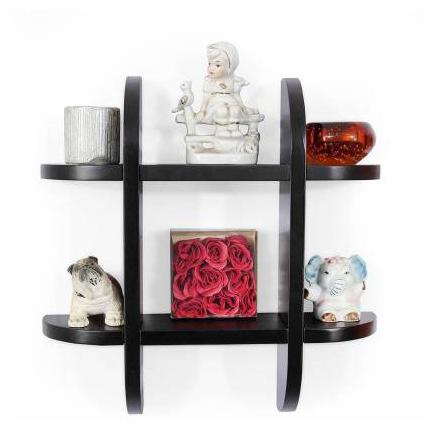 

CraftShoppee Wooden Wall Shelf (Number of Shelves - 2 Black)