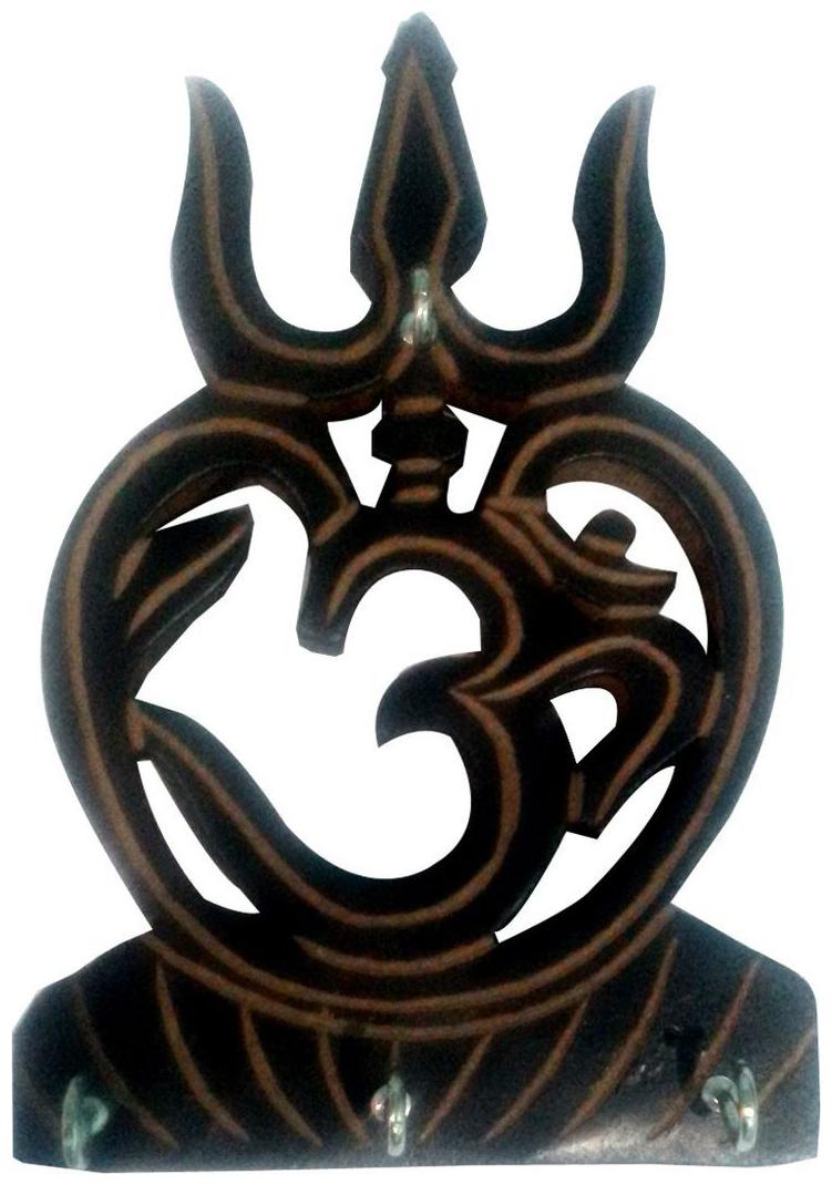 

CraftShoppee Handmade Wooden Key Hanger Holder Wall D cor Om Dia 17 27 cm (6 8 inch)