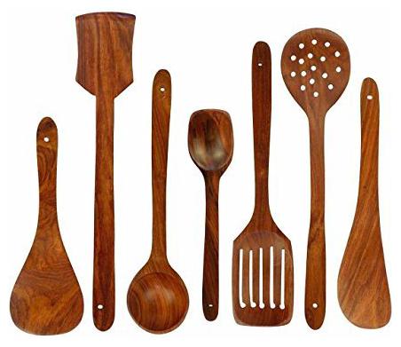 

CraftShoppee Wooden Serving and Cooking Spoon Kitchen Tools(7 Spoons)