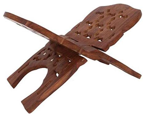 

CraftShoppee Wooden Holy Book Stand Rehal Religious Item Puja Articles 10 inch