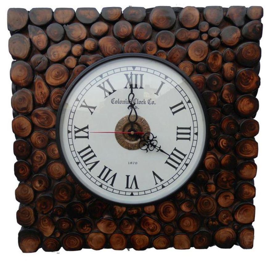 

CraftShoppee Wooden Square Analog Wall Clock Home D cor