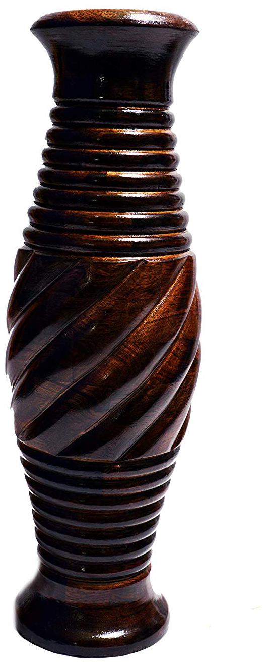 

CraftShoppee D cor Wooden Flower Vase Pot for Home Decoration