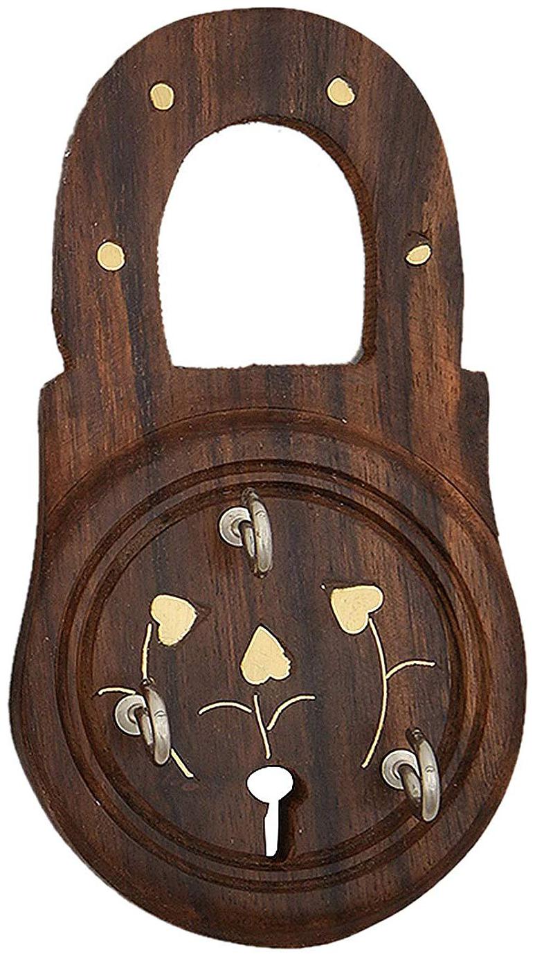 

CraftShoppee Round Wooden Wall Mounted Lock Shape Key Holder