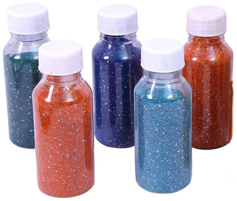 

Crazy Sutra Premium Diwali Rangoli Color Powder (Set of 5 Burada Colors Random Colors as per availability) with 1 Gel Diya