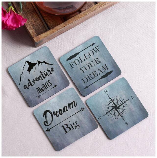 Crazy Sutra Premium HD Printed Standard Size Coasters for Tea Coffee,Cups,Mugs Beer,Cans Bar Glass (Set of 4)