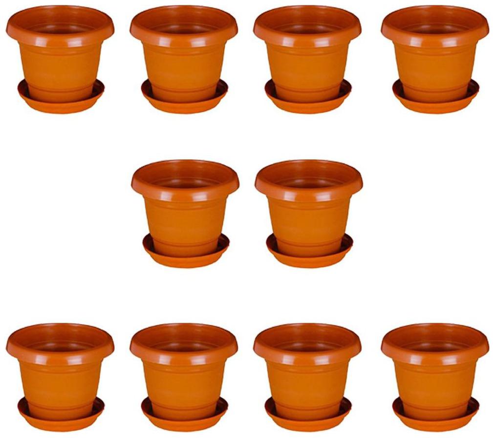 

Crete 25 4 cm (10 inch) Planter With Plate- Set of 10
