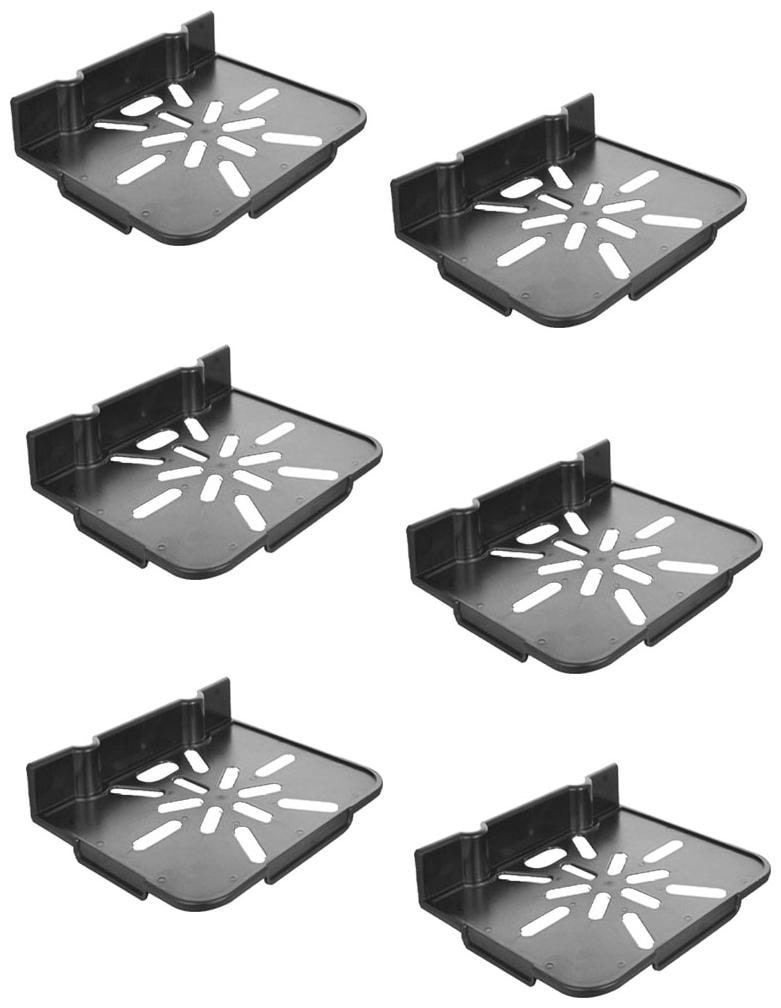 

CRETE Black Set-Top Box Tray Wall Shelf Stand Rack - Set of 6