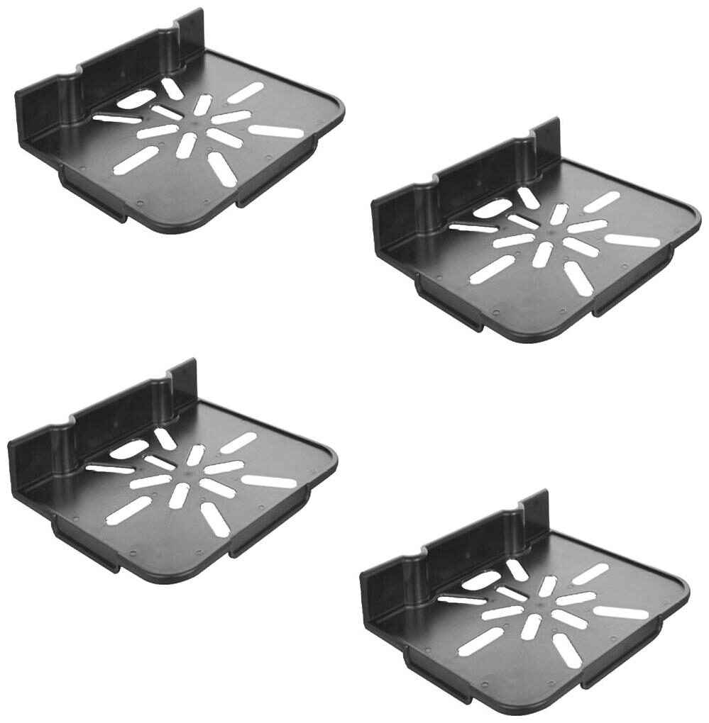 

CRETE Black Set-Top Box Tray Wall Shelf Stand Rack - Set of 4